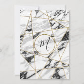 Moderne Marmorgoldgeometrie wünscht gut Einladung (Rückseite)