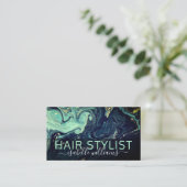 Moderne Marmorhair Stylist Business Card Visitenkarte (Stehend Vorderseite)
