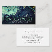 Moderne Marmorhair Stylist Business Card Visitenkarte (Vorne/Hinten)