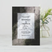 Moderne Marmorhochzeit Einladung (Stehend Vorderseite)