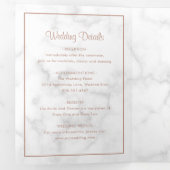 Moderne Marmorhochzeit Rose Gold Script Hochzeit Dreifach Gefaltete Einladung (Innen Erste Seite)