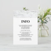 Moderne Marmorhochzeitungsdetails/Informationskart Begleitkarte (Stehend Vorderseite)