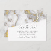 Moderne marmorierte Hochzeiten in Grau und Gold re Save The Date (Vorne/Hinten)