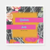 Moderne marmorierte, maximale blutige Hochzeit Serviette (Vorderseite)