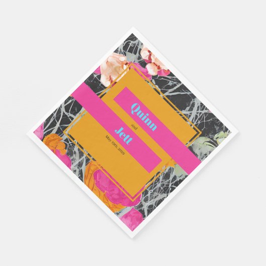 Moderne marmorierte, maximale blutige Hochzeit Serviette (Ecke)