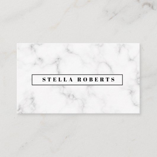 Moderne Marmorkarte Visitenkarte (Vorderseite)
