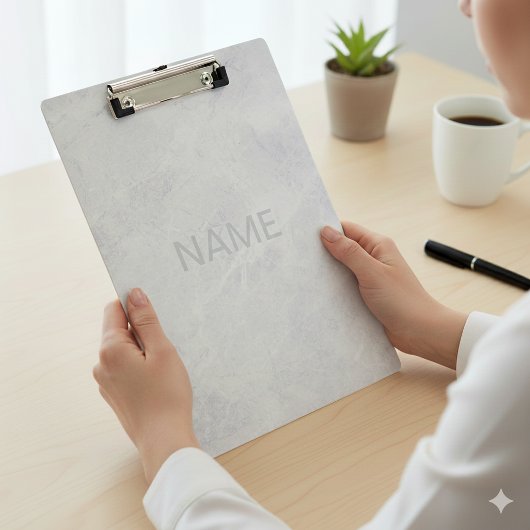Moderne Marmorklammer mit benutzerdefiniertem Text Klemmbrett