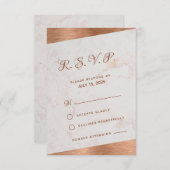 Moderne Marmorkupfer kalligraphische Schrägklemme RSVP Karte (Vorne/Hinten)