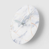 Moderne Marmormauer Uhren Weiß Grau und Gold (Winkel)