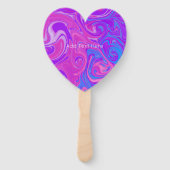 Moderne Marmorpflaster Wirbel Rosa Lila Herz Fächer (Vorderseite)