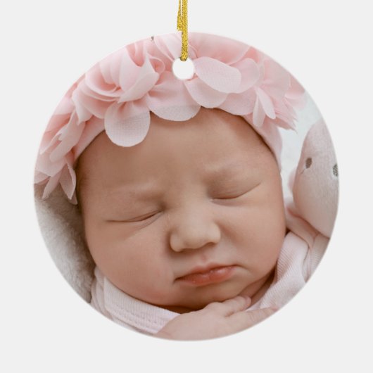 Moderne Marmorrosa Mit Monogramm Rose Keramik Ornament (Hinten)