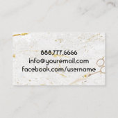 Moderne Marmorschminkschere Visitenkarte (Rückseite)