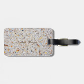 Moderne Marmorsteintextur, monogram-Personalisiert Gepäckanhänger (Rückseite horizontal)