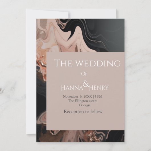 Moderne Marmortextur Einladung (Vorderseite)