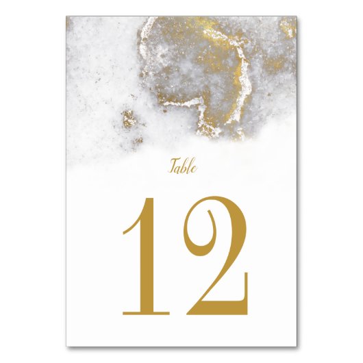 Moderne Marmortische Hochzeitskarten aus Grau und Tischnummer (Vorderseite)
