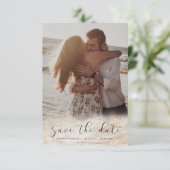 Moderne Marmorverkleidung in beige Kupfer-Foto Save The Date (Stehend Vorderseite)