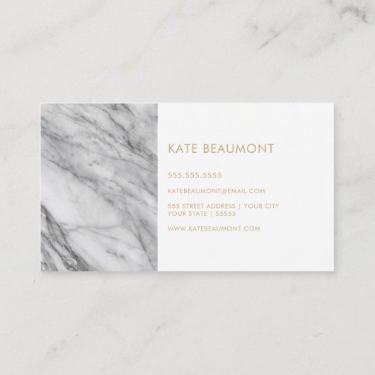 Moderne MarmorVisitenkarte Visitenkarte (Rückseite)