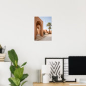 Moderne marokkanische Arkade mit Palmen Poster (Heimbüro)