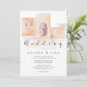 Moderne marokkanische kalligraphische Hochzeitsein Einladung (Stehend Vorderseite)