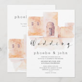 Moderne marokkanische kalligraphische Hochzeitsein Einladung (Vorne/Hinten)