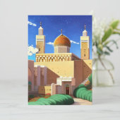 Moderne marokkanische Kunst Eid Mubarak Einladung (Stehend Vorderseite)