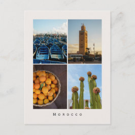 Moderne Marokko-Reisecollage-Postkarte Postkarte