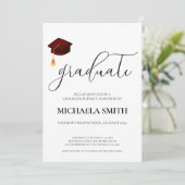 Moderne Maroon Foto High School Graduation Party Einladung (Stehend Vorderseite)