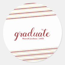 Moderne Maroon & Gold Graduate Custom Stickers