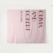 Moderne Maroon in hellrosa ästhetischer Hochzeitss Wandteppich (Vorderseite (Horizontal))