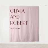 Moderne Maroon in hellrosa ästhetischer Hochzeitss Wandteppich (Vorderseite)