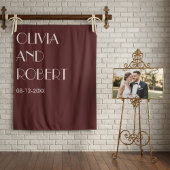 Moderne Maroon in hellrosa ästhetischer Hochzeitss Wandteppich