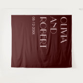 Moderne Maroon in hellrosa ästhetischer Hochzeitss Wandteppich (Vorderseite (Horizontal))