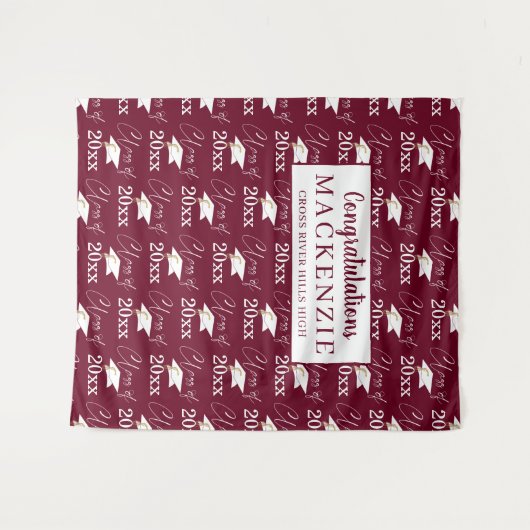 Moderne Maroon-KLASSE 20XX Muster Foto Op Wandteppich (Vorderseite (Horizontal))