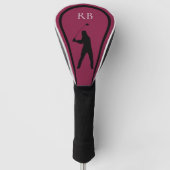 Moderne Maroon-Monogramm-Golfkopfabdeckung für Män Golf Headcover (Vorderseite)