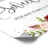 Moderne Marsala-Blütengold-Babys sind ein süßes Ze Poster (Ecke)