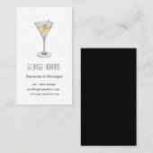 Moderne Martini-Barkeeper-Visitenkarte Visitenkarte (Vorne/Hinten)