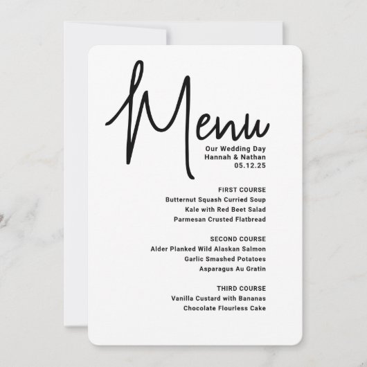Moderne Mashup Menu Wedding Ankündigung (Vorderseite)