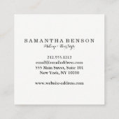 Moderne Maskenbildner-Goldlippen Quadratische Visitenkarte (Rückseite)