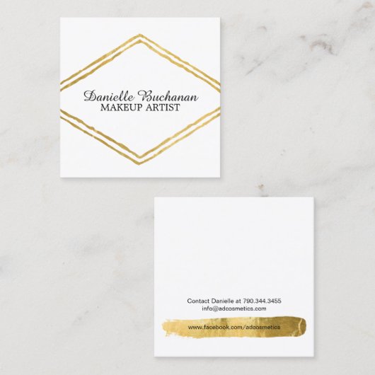 Moderne Maskenbildner-Visitenkarten Quadratische Visitenkarte (Vorne/Hinten)