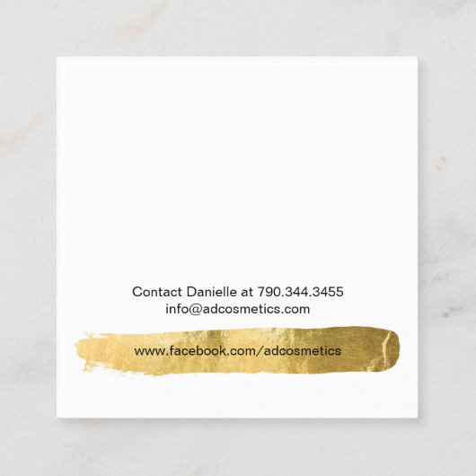 Moderne Maskenbildner-Visitenkarten Quadratische Visitenkarte (Rückseite)