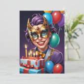 moderne Maskerade süße 16 Einladungen (Stehend Vorderseite)