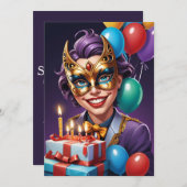 moderne Maskerade süße 16 Einladungen (Vorne/Hinten)