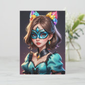 moderne Maskerade süße 16 Einladungen (Stehend Vorderseite)