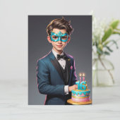 moderne Maskerade süße 16 Einladungen (Stehend Vorderseite)