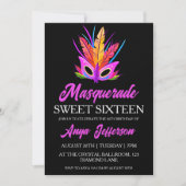 moderne Maskerade süße 16 Einladungen (Vorderseite)
