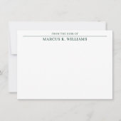 Moderne Maskuline grün und weiß Mitteilungskarte (Vorderseite)