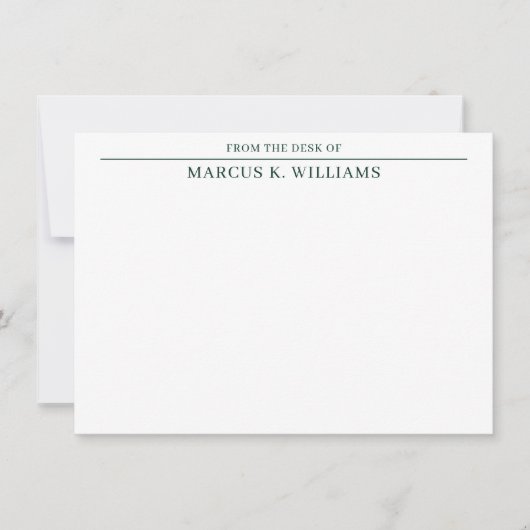 Moderne Maskuline grün und weiß Mitteilungskarte (Vorderseite)