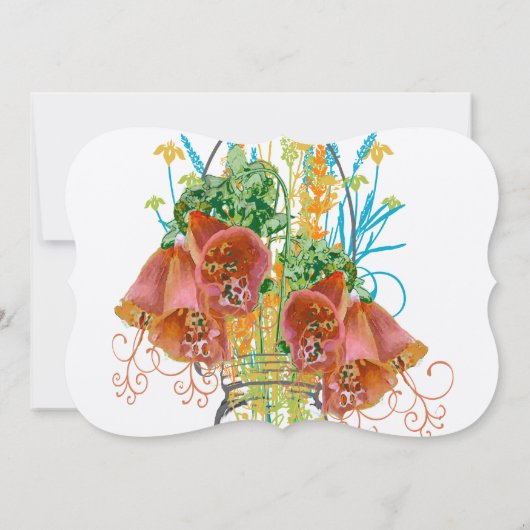 Moderne Mason Jar Coral Gelbe Limone Blumenhochzei Einladung (Rückseite)