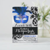 Moderne Masquerade Ball Einladung (Stehend Vorderseite)