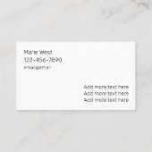 Moderne Massage Services Business Card Visitenkarte (Rückseite)